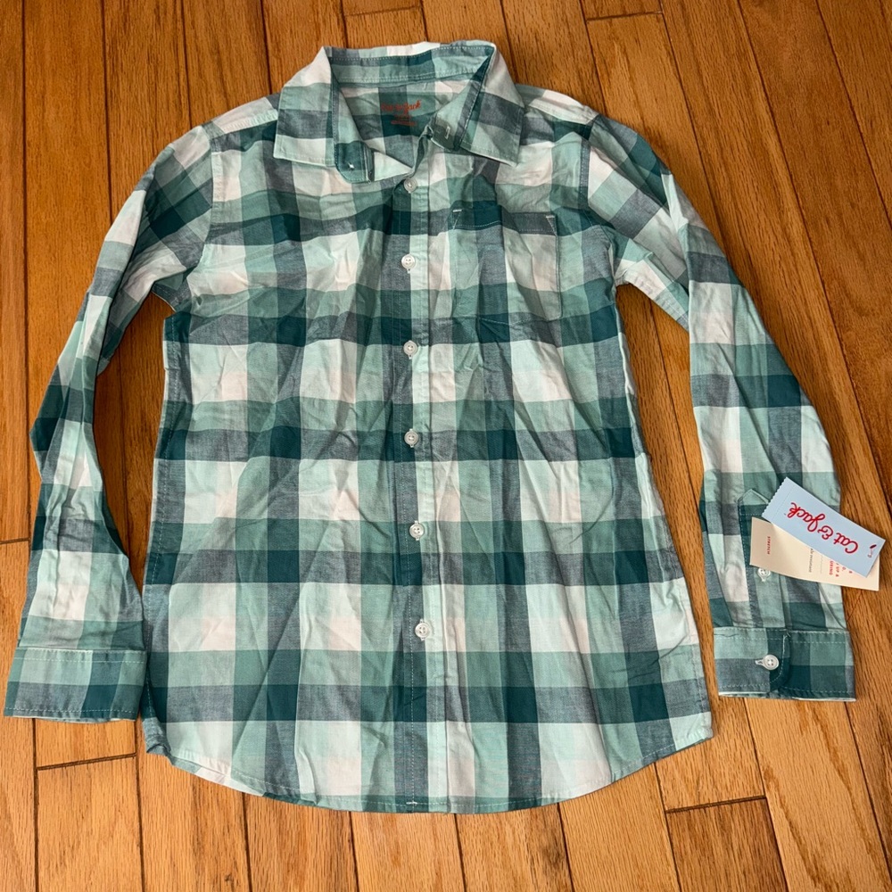Cat & Jack button down plaid top. MULTIPLE SIZES! Read